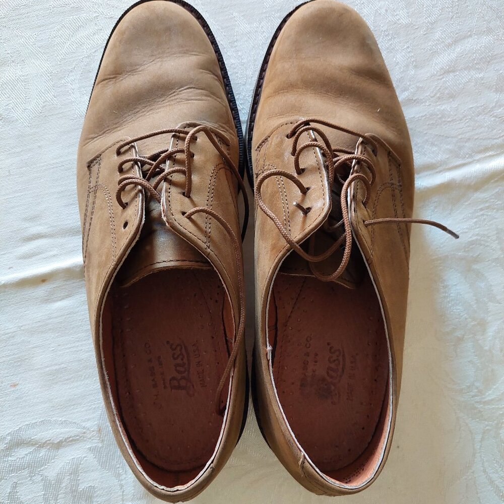 G.H. BASS & Co. Suede Leather Oxford Men's Size 10 M Dark Tan